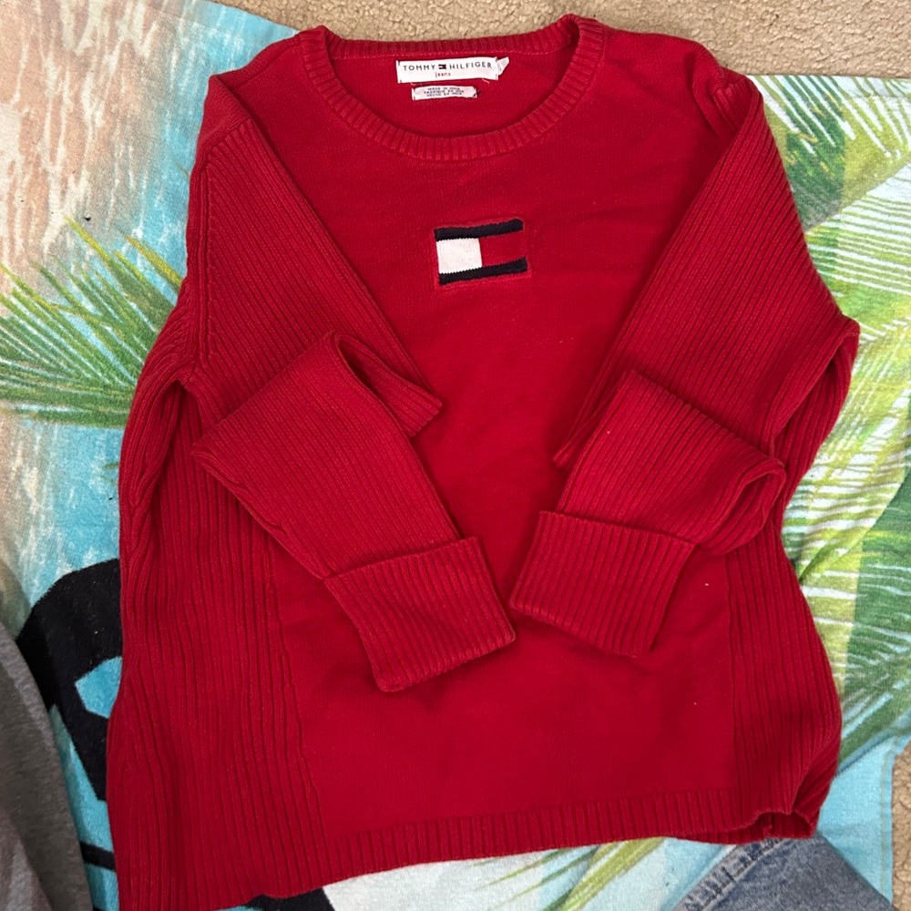 Tommy Hilfiger Bold Red Knit Sweater